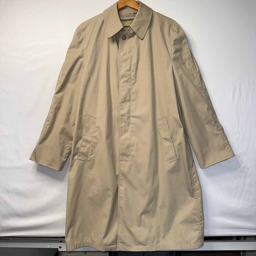 Vintage Botany 500 Men's 40R Tan Classic Preppy Trench Raincoat Made USA